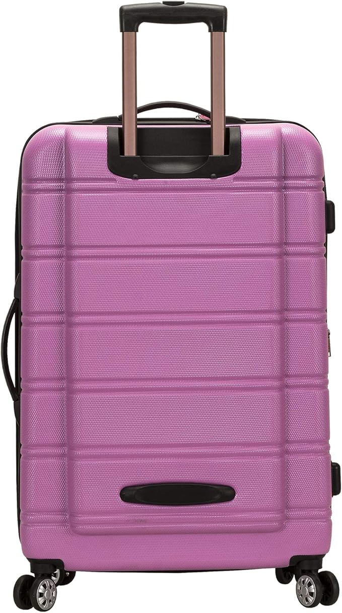 Rockland Melbourne Hardside 2 Piece Expandable Spinner Wheel Luggage Set, (20"/28"), Pink
