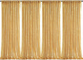 B-COOL Sequin Backdrop Gold Curtains 4 Panels 2ftx8ft Glitter Shimmer Fabric Sparkly Drapes for Background Wedding Banquet Party Decorations