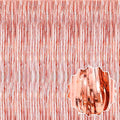 6 Pack Rose Gold Foil Fringe Curtains Backdrop, 3.28 x 9.8 Ft Metallic Streamers Tinsel Curtains Background for Photo Booth, Birthday, Halloween, Christmas, Thanksgiving, New Year Party Decorations