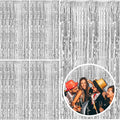 5 Pack Silver Backdrop Curtain Party Decorations Foil Fringe Backdrop Silver Tinsel Streamers Birthday Bachelorette New Year Christmas Wedding Baby Shower Disco Party Decorations