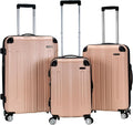 Rockland London Hardside 3 Piece Expandable Spinner Wheel Luggage Set, (20"/24"/28"), Champagne