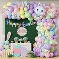 Easter Balloon Arch Garland Kit, 12" 10" 5" Pastel Balloons with Bunny Rabbit Foil Balloon for Easter Party Decorations Spring Indoor Outdoor Party Supplies