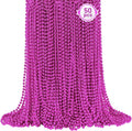 SHAOQINLIN 50 PCS Breast Cancer Awareness Necklaces, Hot Pink Bead Necklace, 33" Hot Pink Mardi Gras Beads, Breast Cancer Awareness Accessories for Parade Supplies