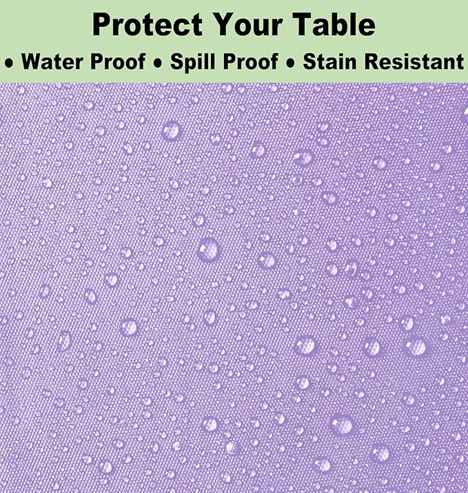 Plastic Lavender Tablecloths 3 Pack Mauve Disposable Table Covers 54" x 108" Lilac PEVA Table Cloths for Parties Bridal Shower Engagement Wedding Birthday Banquet, Fits 6 to 8 Foot Rectangle Tables
