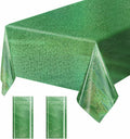 2 Pack Green Iridescent Plastic Tablecloth Disposable 54 × 108 Inch Glitter Holographic Foil Table Cloth Plastic Laser Rectangle Table Cover for Birthday Wedding Disco Party