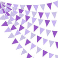 32Ft Purple Party Decorations Purple Gingham Triangle Flag Plaid Checkered Pennant Banner Fabric Garland Streamers for Lavender Mermaid Birthday Baby Shower Picnic BBQ Outdoor Tea Party Decor Supplies