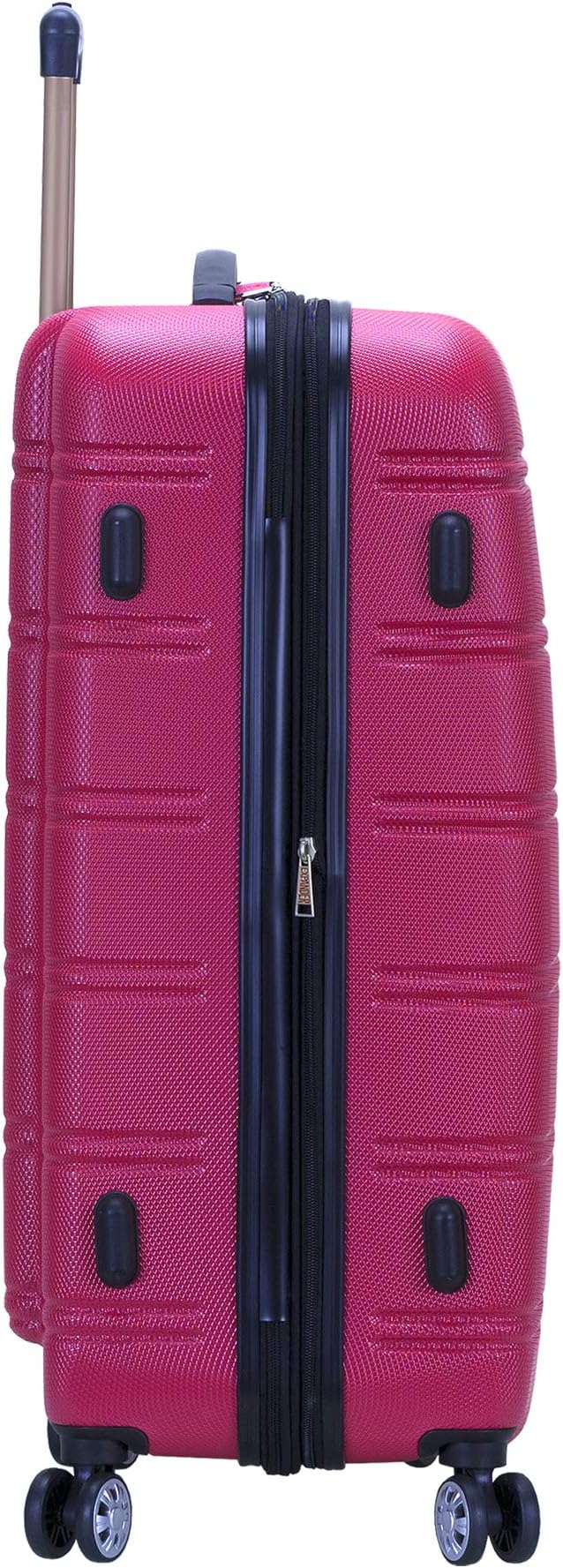 Rockland Melbourne Hardside 3 Piece Expandable Spinner Wheel Luggage Set, (20"/24"/28"), Magenta