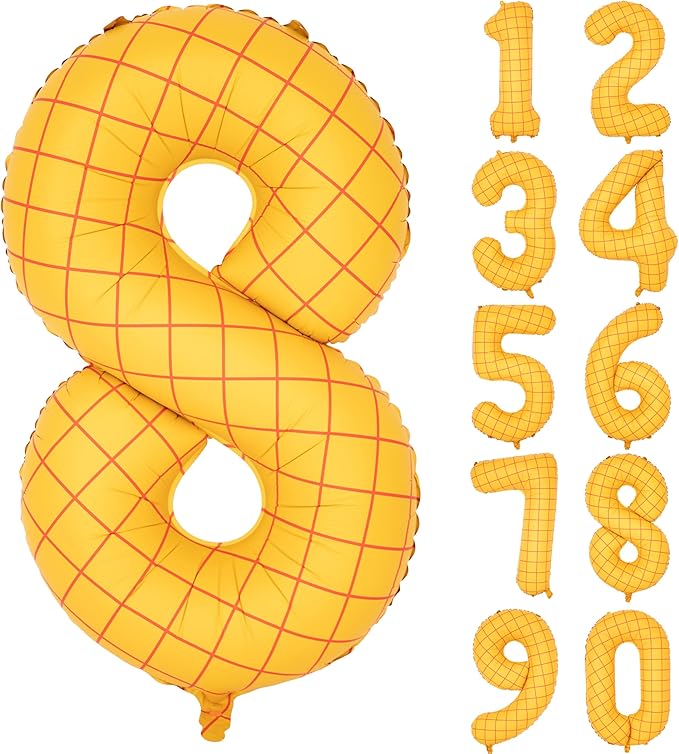 40 In Matte Yellow Number Balloons Helium Foil Mylar Balloon Birthday Party banquet Decoration Digital 8
