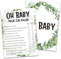 Baby Shower Game Cards, True or False Game, Tropical Jungle Theme Party Cards For Gender Neutral Boys or Girls, Set of 30 Cards(Green003)