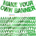 BEISHIDA 116 PCS A-Z DIY Letter Banner Kit Make Your Own Banner Double-Sided Green Including 111 Letters and Numbers 3 Rope and 9 Threading Device,Customized for Birthday Graduation Wedding Decor