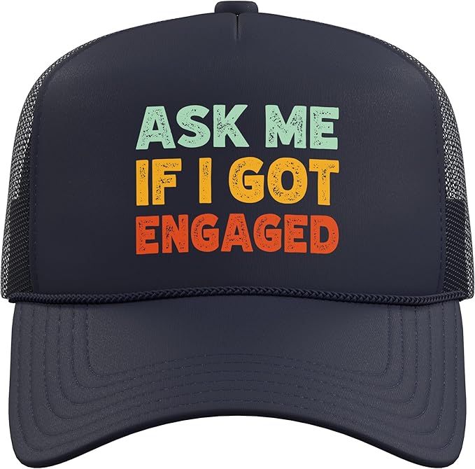 Engagement Announcement Wedding Retro Trucker Hat with Adjustable Mesh Back