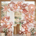 Rose Gold Balloon Arch Kit Garland, Rose Gold Birthday Decorations for Girls Women Bachelorette Bridal Shower Baby Shower Bridal Shower 2026 Graduation Party Anniversary Decorations