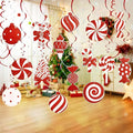 Candy Cane Christmas Party Decorations - 20pcs Red Candy Cane Lollipop Peppermint Christmas Hanging Swirls Decorations for Xmas Home Candyland Winter Holiday Party Decor Supplies