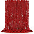50PCS Bead Necklace, Red Christmas Bead Stuff Party Favors, 33" Necklaces Festival Parade Throw Accessories for Wedding Birthday Valentines Mardi Gras Christmas Celebrations Decorations