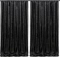 B-COOL Black Sequin Backdrop Curtains 2 Packs 5ftx8ft Sparkle Backdrop Fabric Glitter Photography Drapes for Stage Party Ceremony Birthday Decoration