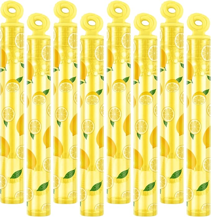 32 Pcs Lemon Bubble Wands Fruit Bubble Wand Party Favors for Adult Summer Activity Birthday Party Goodie Bag Stuffers Gifts Wedding Supplies