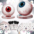 Halloween Party Supplies Decoration Set, 141 Pieces Includes Plates, Napkins, Cups, Tablecloth and Tableware for Halloween Horror Theme Party Decorations, Serves 20 ( Eye Ball )