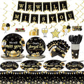 184pcs We Will Miss You Party Supplies Going Away Party Disposable Paper Plates Napkins Cups Tablecloth Swirl Banner Farewell Dessert Cake Dinner Tableware Leaving Retirement Party Decoration Serve 25