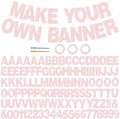 BEISHIDA 116 PCS A-Z DIY Letter Banner Kit Make Your Own Banner Glitter Light Pink Including 111 Letters and Numbers 3 Rope and 2 Threading Device,Customized for Birthday Wedding Party Decor