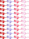 Weewooday 40 Pairs Heart valentines Glasses Rimless Heart Shaped Frameless Sunglasses Transparent Sunglasses Tinted Eyewear