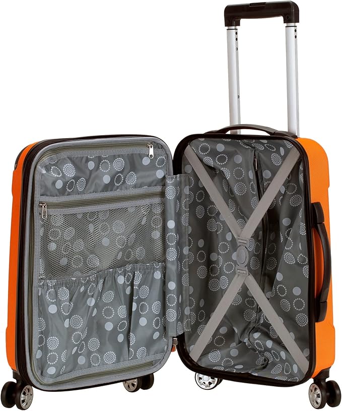 Rockland London Hardside 3 Piece Expandable Spinner Wheel Luggage Set, (20"/24"/28"), Orange