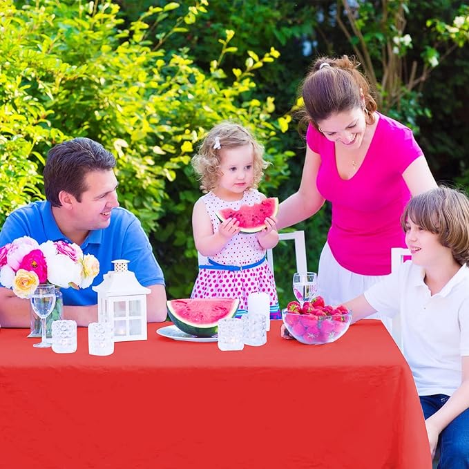 Kopokita 6PCS Red Plastic Tablecloths 54 x 108 Inch, Disposable Table Cloths Rectangle Party Table Covers