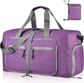 Dimayar 85L Travel Duffle Bag for Men Women - Foldable Duffel Bag with Shoes Compartment - Overnight Bags Waterproof & Tear Resistant(Purple)