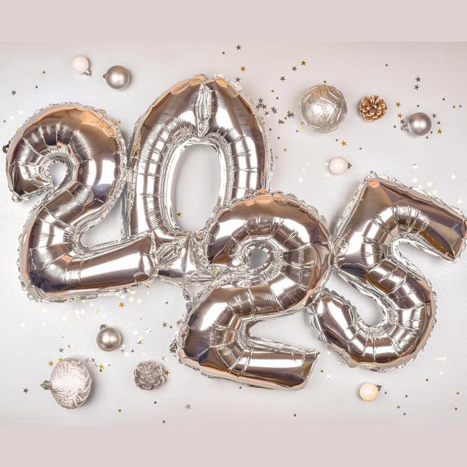 16" Silver 0-9 Number Balloons Foil Balloons Mylar Balloons for Party Decorations Party Supplies