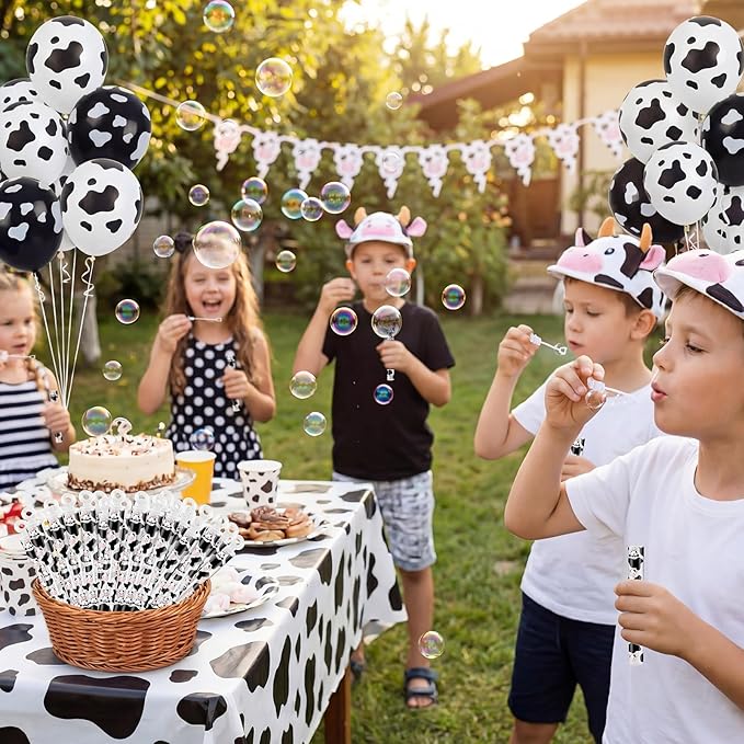 32 Pcs Cow Themed Bubbles Wands Cute Bubbles Party Favors for Adult Summer Activity Animal Birthday Party Goodie Bag Stuffers Gifts Wedding Supplies