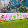 Easter Decorations Happy Easter Banner Traditional Easter Day Porch Banner Easter Yard Sign for Wall Yard Fence Spring Theme Party Indoor Outdoor (Pink)