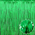 6 Pack Green Foil Fringe Curtains Backdrop, 3.28 x 9.8 Ft Metallic Streamers Tinsel Curtains Background for Photo Booth, Birthday, Halloween, Christmas, Thanksgiving, New Year Party Decorations