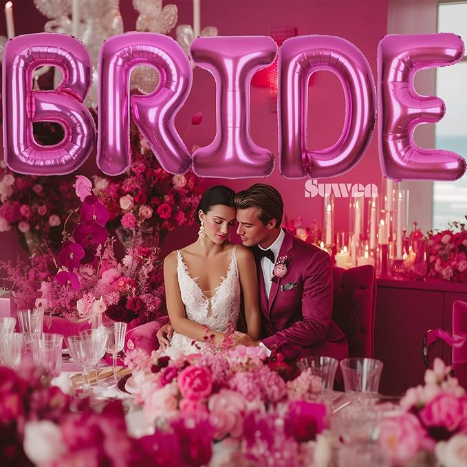 SUWEN 40 Inch Hot Pink Large G Letter Balloons Big Foil Helium Letter Balloons A-Z Jumbo Mylar Happy Birthday Party Decorations for Woman Anniversary Party Supplies