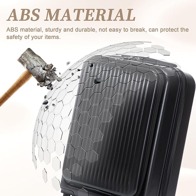 20/14 Inch Hardside Luggage, Lightweight Durable Suitcase with Spinner Wheels