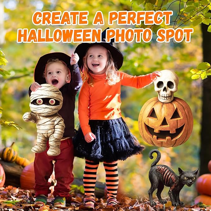 6 Pack Halloween Yard Signs, Large Halloween Yard Decorations with Stakes, Waterproof Scary Outdoor Holiday Decor for Yard Lawn Garden, 16” Big Size