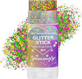Mardi Gras Hair Face Glitter Stick,Mardi Gras Outfit for Women,Purple Green Gold Body Glitter Makeup,Festival Costume Carnival Accessories Singer Concerts Chunky Glitter Makeup