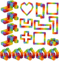 Wacky Track Fidget Toys Bulk – 30 Pack Rainbow Snap and Click Twisty Toys for Kids, Party Favors, Classroom Rewards, Treasure Box Prizes