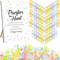 Thyle 51 Pcs Confetti Sprinkle Baby Shower Games It's a Baby Sprinkle Party Decoration Pacifier Hunt Sign and 50 Acrylic Pacifiers Rainbow Confetti Sweet Donut Gender Reveal Party Decor