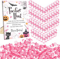 Whaline 51 Pcs Halloween Pacifier Hunt Baby Shower Game Include Wooden Sign 50 Pink Plastic Pacifier for Gender Reveal Party Favor Gift Supplies