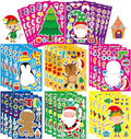32 Sheets Christmas Stickers for Kids, Make Your Own Characters Mix and Match Sticker, Make a Face Stickers Winter Holiday Gift, Xmas Party Games Sticker Christmas Party Favor