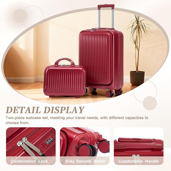 20/14 Inch Hardside Luggage, Lightweight Durable Suitcases with Spinner Wheels