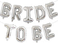 Silver Bride To Be Letter Balloons 16in Balloon Wedding Decorations Party Decor Silver Letter Balloons Bride to Be Party Supplies