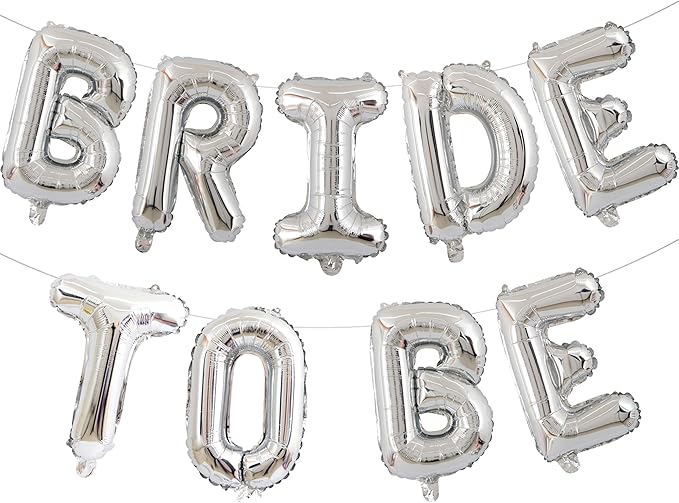 Silver Bride To Be Letter Balloons 16in Balloon Wedding Decorations Party Decor Silver Letter Balloons Bride to Be Party Supplies