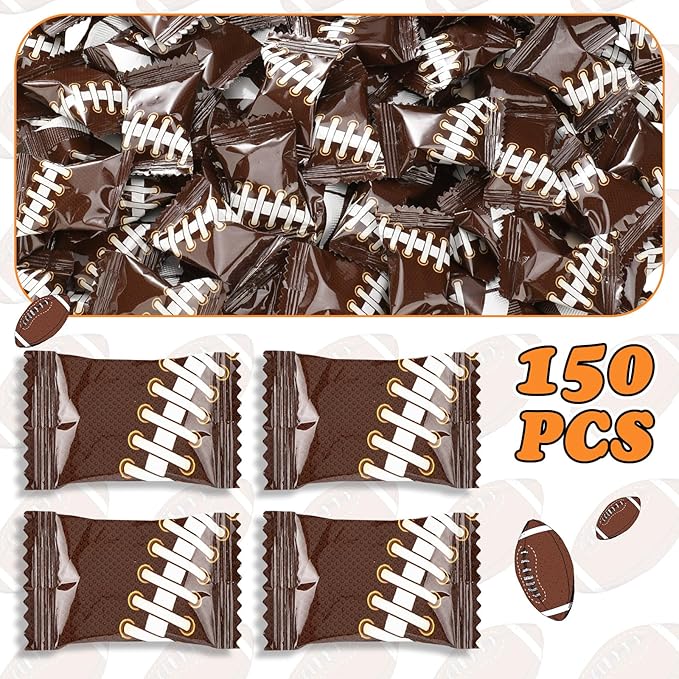 Naucoos Football Sports Candy, 26.5 oz. Bag - 150 Sports Candy for Team Gifts Party Supplies - Team Treats for Football Goodie Bags Stuffer, Individually Wrapped