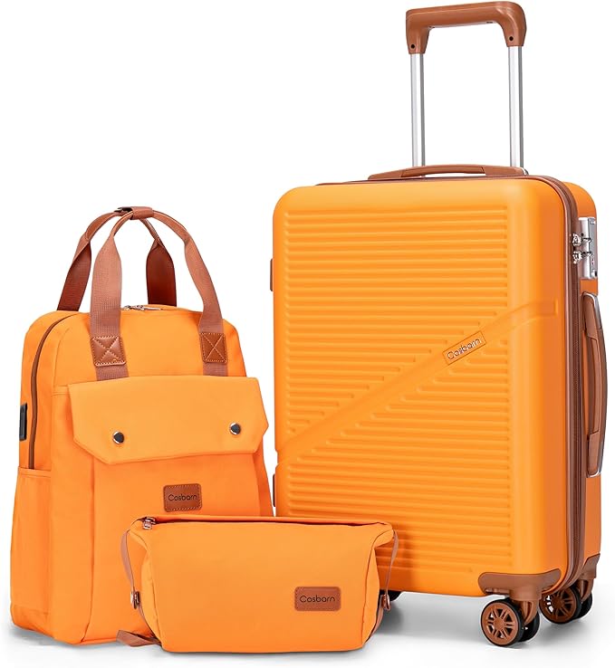 Cosbarn Carry On Luggage 22x14x9 Airline Approved, 20 Inch Carry on Suitcases with Wheels, ABS Lightweight Carry-on Luggage, Travel Suitcase Set with Wheels and TSA Lock