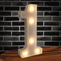 Marquee Numbers Light up Numbers, 0-9 Number Battery Powered LED Light, White Plastic Numbers Sign for 1st Birthday Decorations, Number Decor for Graduation Engagement Wedding Baby Shower (Number 1)