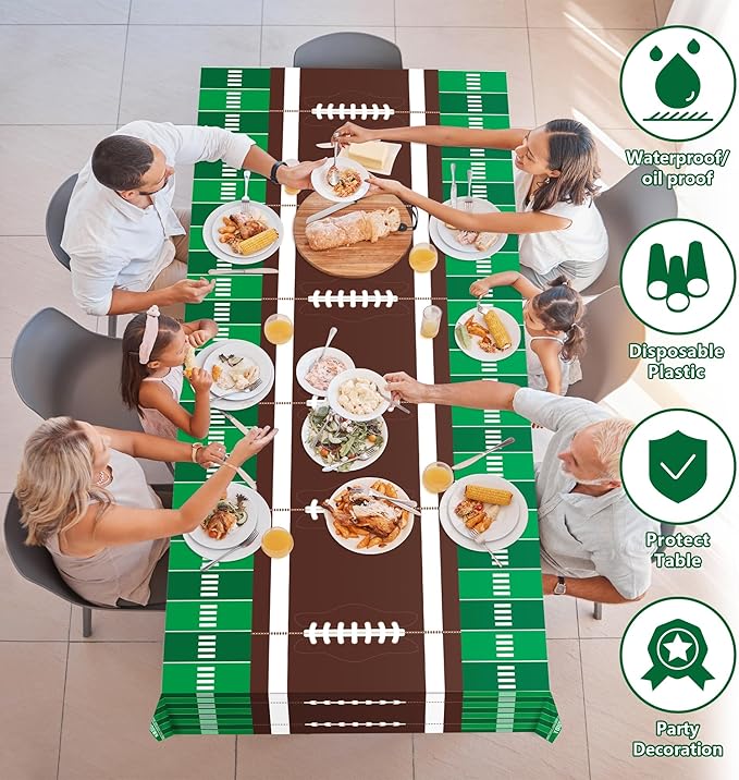 OHOME 2 Pack Super Game Bowl Party Decorations 2026 - Football Party Decorations | Football Tablecloth - Football Supplies Favors Decor Accessories for Birthday Banner Backdrop,54" X 108"