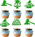 Gyufise 24Pcs Green 2026 Lawyer Graduation Cupcake Toppers Glitter Class Of 2026 Lawyer Grad Cake Toppers Cap Diploma Cupcake Picks 2026 Graduation Theme Party Cake Decorations Supplies