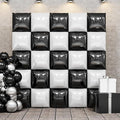 Black and Pearl White Double Sided Square Foil Balloons Wall,19 Inches Chrome Foil Balloons Tunnel Arch Kit for Bachelorette,Anniversary,Wedding,Birthday Party Background Decoration