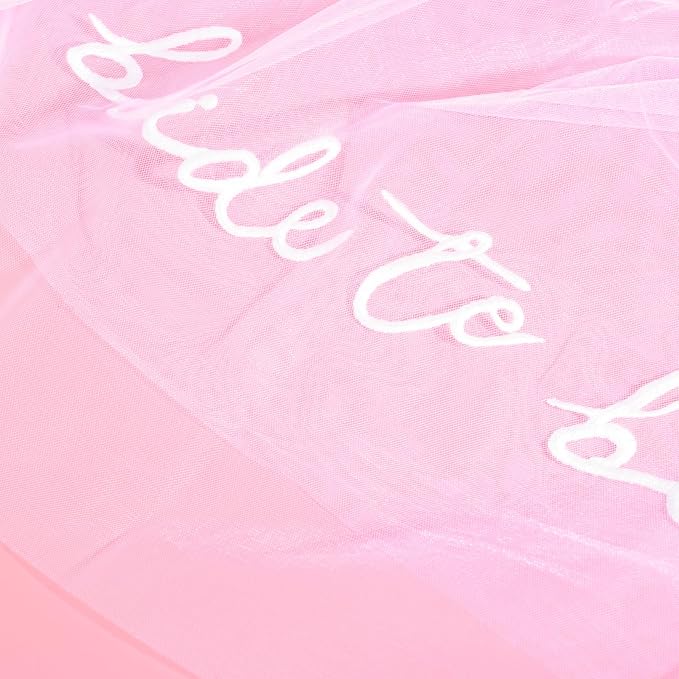 Bride To Be Embroidered Veil, Bride Veil for Bachelorette Party White Veils for Brides Accessories for Bridal Showers Favor