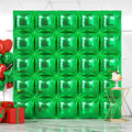 NISOCY 25PCS Green Square Foil Balloons Wall Backdrop Double Sided Green Christmas Balloons Tunnel Arch Kit for Baby Shower Birthday Anniversary Summer Party Decoration